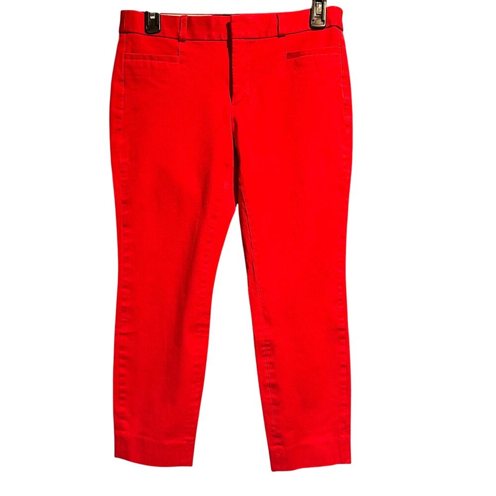 Banana Republic Size 4 Sloan Crop Red Pants Office Business Professional